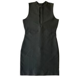 Love J Women Mini Dress size M Sleeveless Deep Cut Sexy Simple Solid Black NWT